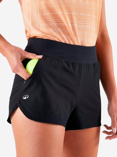 Kuikma By Decathlon Black Regular Fit Sports Shorts