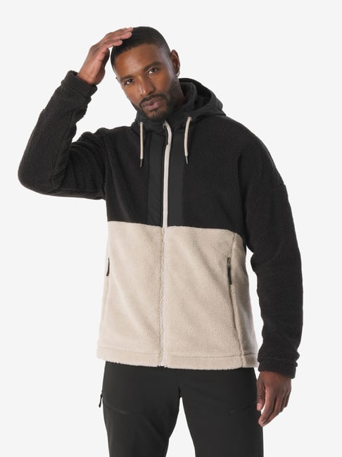 Quechua By Decathlon Beige Regular Fit Colour Block Sports Hoodie-picture-19