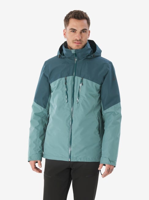 Forclaz By Decathlon Green Regular Fit Colour Block Sports Hoodie-picture-41