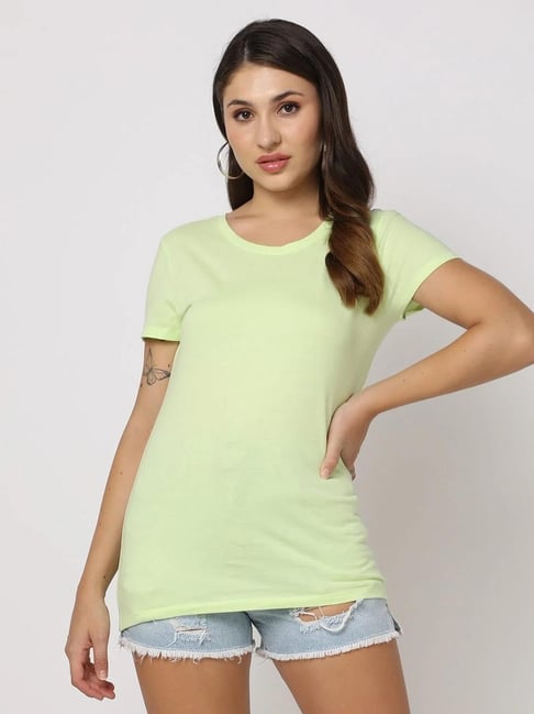 GAP Yellow Solid T-Shirt