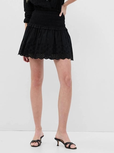 GAP Black Cotton Solid Skirt-picture-45