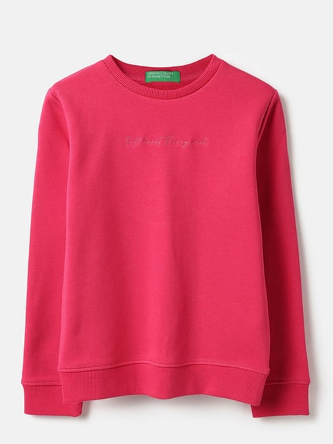 United Colors of Benetton Girls Fuchsia Printed Sweatshirt-picture-23