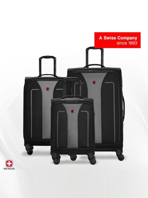 Wenger Black Fantic Pro Large Soft Sided Checked Luggage - Set of 3-picture-23