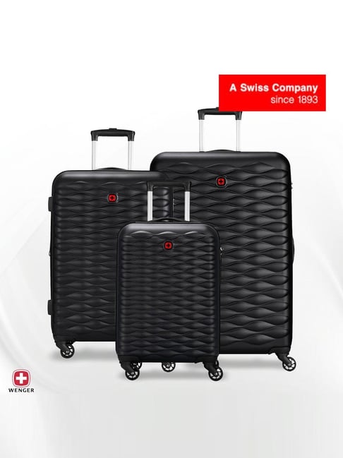 Wenger Black In-Flight Textured Large Expandable Hard Sided Checked Luggage - Set of 3-picture-39