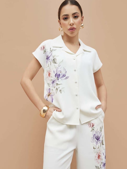 Code By Lifestyle White Regular Fit Printed Shirt-picture-26