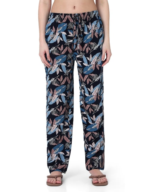 Smarty Pants Navy Blue Cotton Floral Lounge Pants