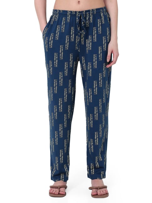 Smarty Pants Blue Cotton Printed Lounge Pants-picture-20