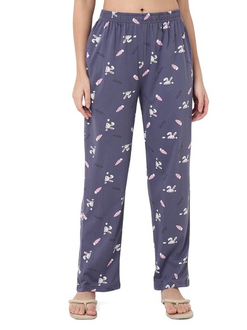 Smarty Pants Blue Cotton Printed Lounge Pants-picture-16