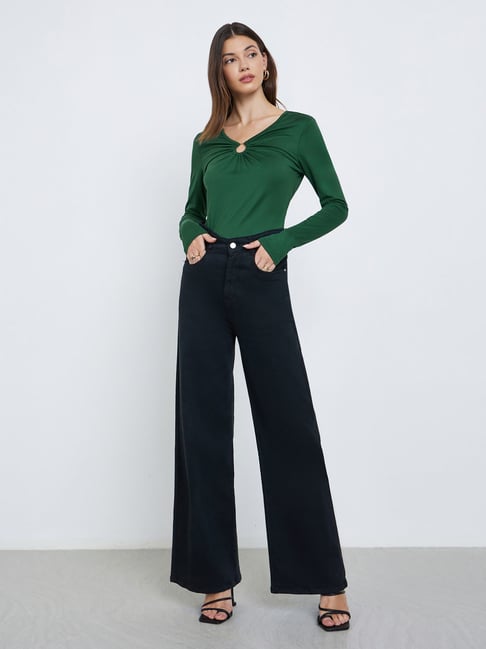 Styli Green Polyester Regular Fit Top-picture-23