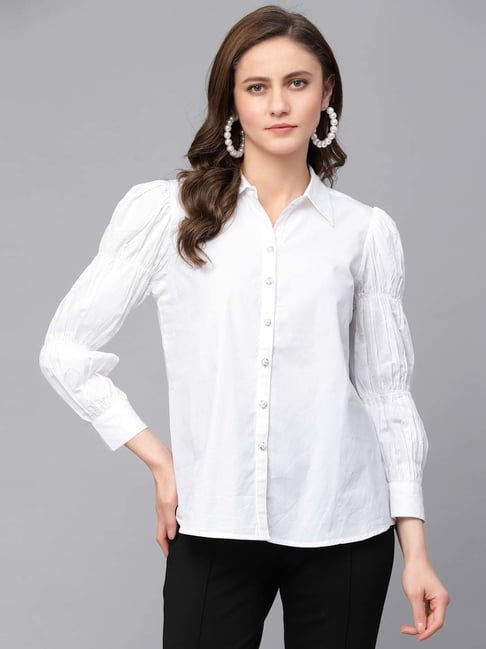 Gipsy White Cotton Regular Fit Shirt-picture-25