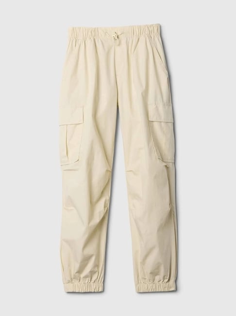 GAP Girls White Regular Fit Solid Trousers