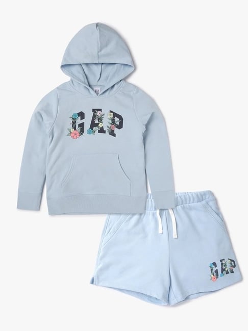 GAP Girls Blue Regular Fit Logo Shorts-picture-16