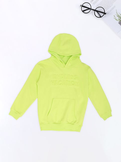 Pantaloons Junior Boys Sharp Green Embossed Sweatshirt-picture-12