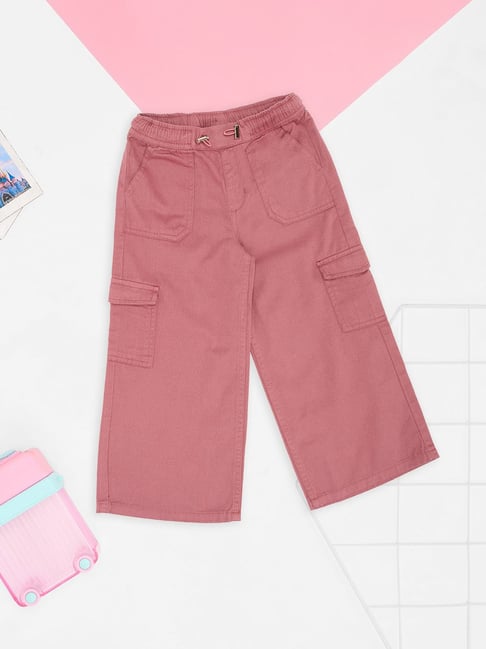 Pantaloons Junior Girls Moonlite Mauve Cargo Pants