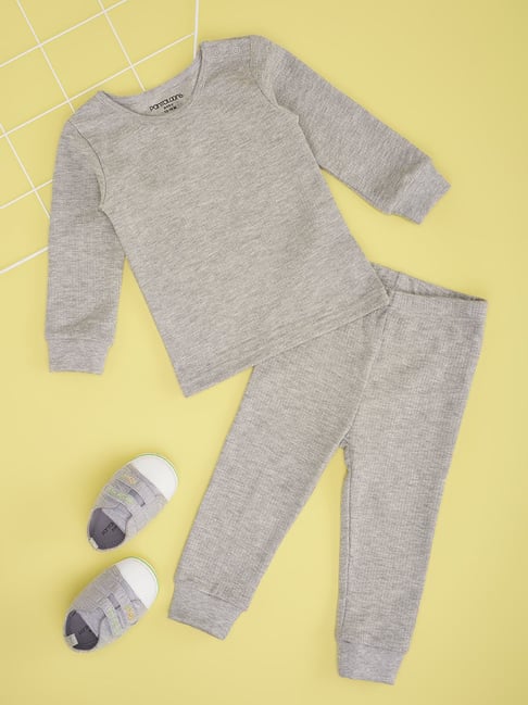 Pantaloons Baby Boys Penguin Textured Thermal Set