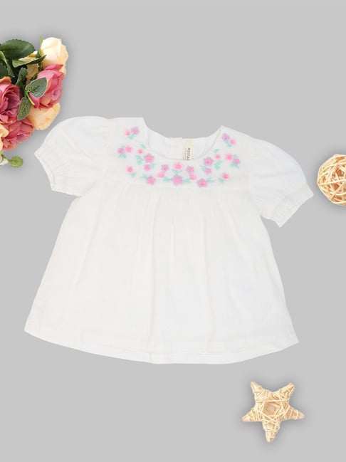 Pantaloons Baby Girls Snow White Floral Print Top