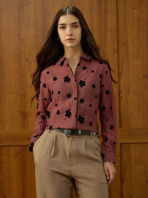 U.S. Polo Assn. Rust Regular Fit Floral Print Shirt-picture-25