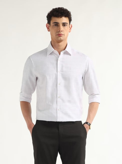 Arrow Pink Cotton Regular Fit Checked Shirt-picture-31