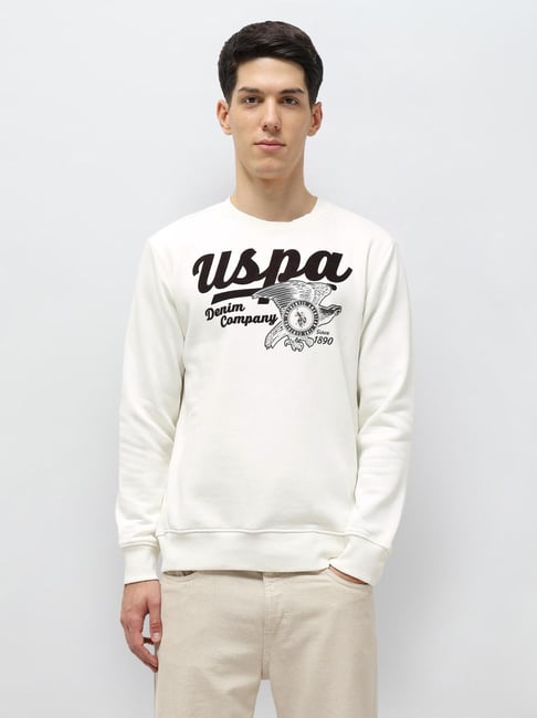 U.S. Polo Assn. Denim Co. Beige Cotton Regular Fit Graphic Sweatshirt-picture-19