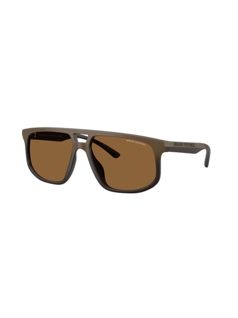 Armani Exchange Brown UV Protection Pilot Sunglasses for Men-picture-40