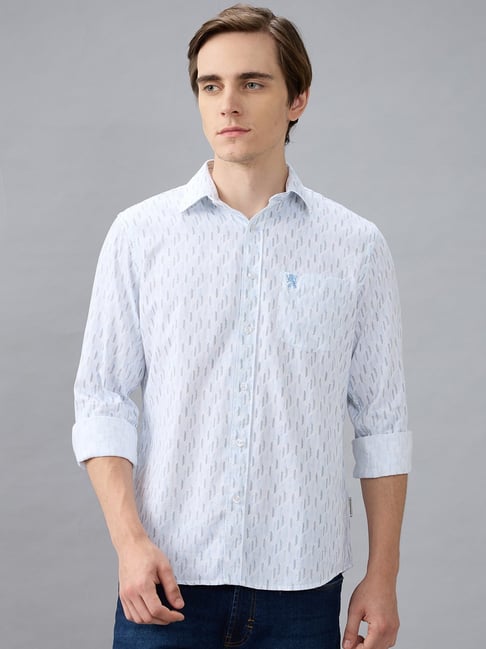 Giordano Blue Slim Fit Printed Shirt-picture-18