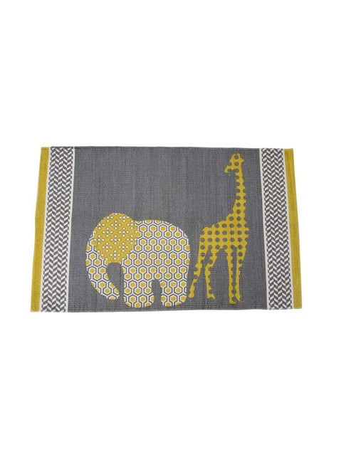 Maspar Yellow Cotton Printed Rug 55x84 cm