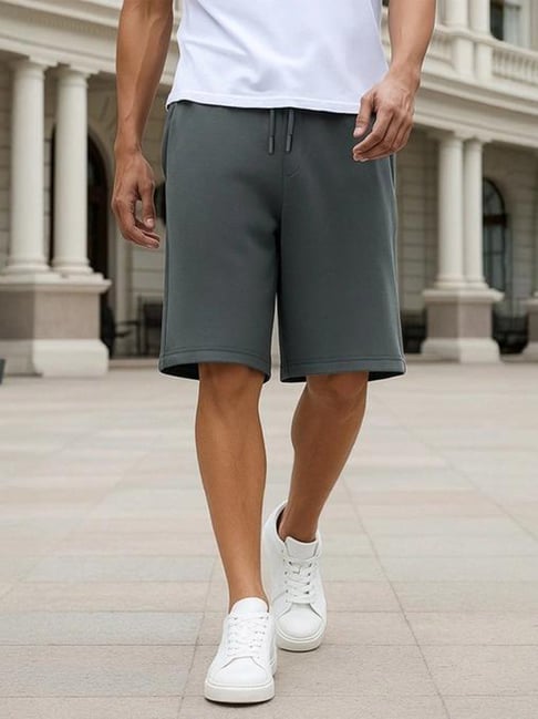 Bewakoof Grey Terry Loose Fit Shorts