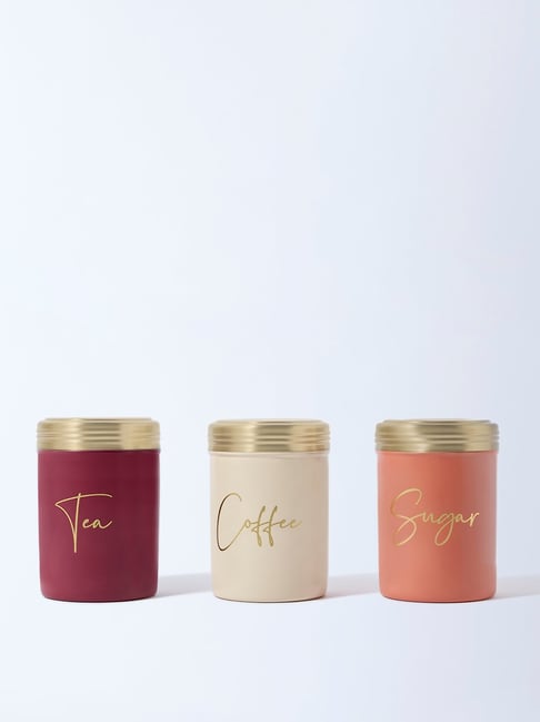 Westside Home Multicolour Tea, Coffee, and Sugar Containers (Set
