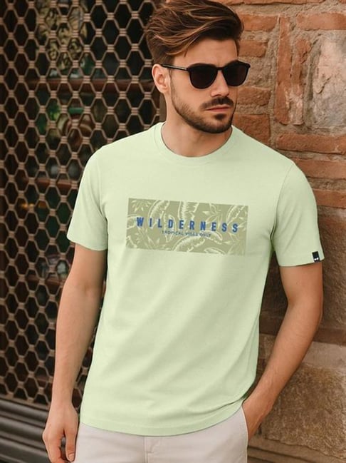 Bewakoof Green Cotton Regular Fit T-Shirt-picture-41