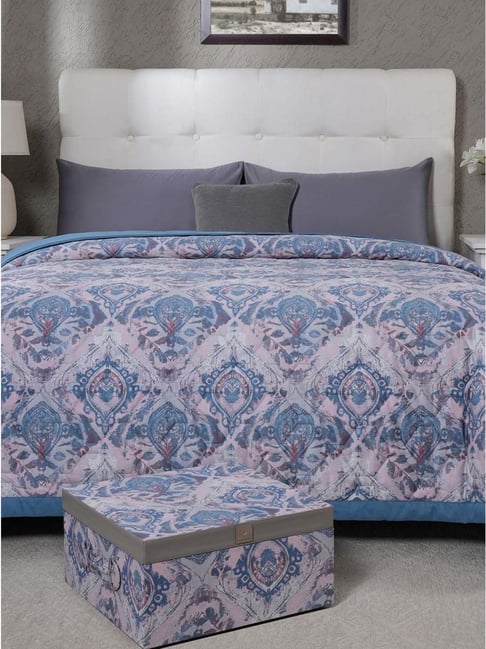 Maspar Blue 400 TC Printed Bedsheet Set Pack of 6-image-41