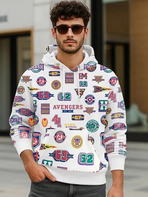Bewakoof White Relaxed Fit Hoodie-picture-46