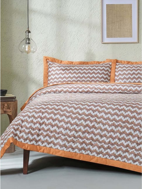 Maspar Rust Printed Quilt 152X228 cm