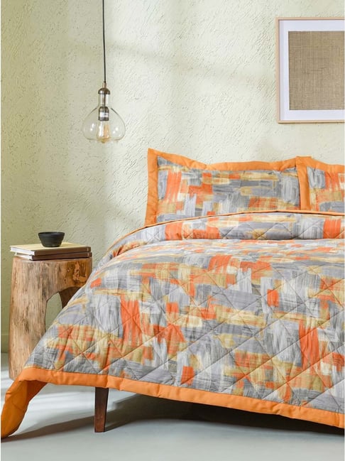 Maspar Rust Printed Quilt 265X228 cm