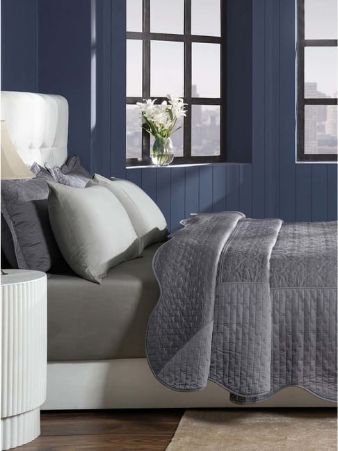 Maspar Grey Textured Quilt 265X228 cm