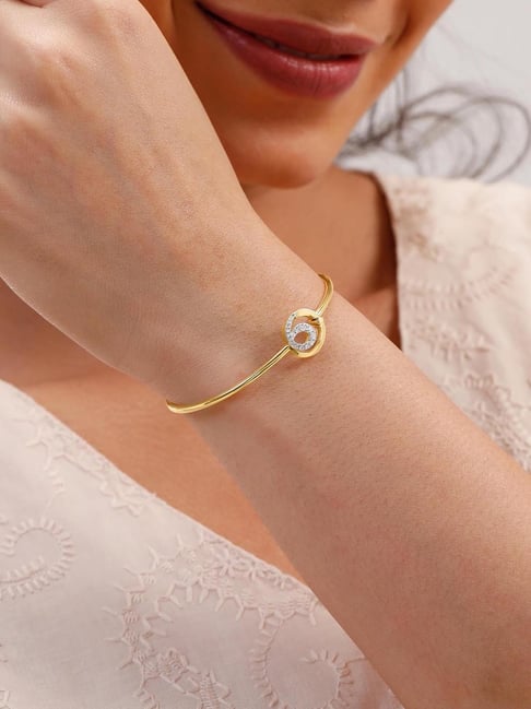 Mia by Tanishq 14k (585) Diamond Yellow Gold Bangle for Women