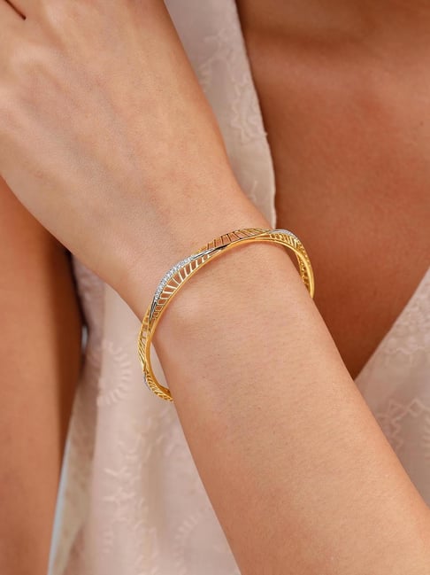 Mia by Tanishq 14k (585) Diamond Yellow Gold Bangle for Women