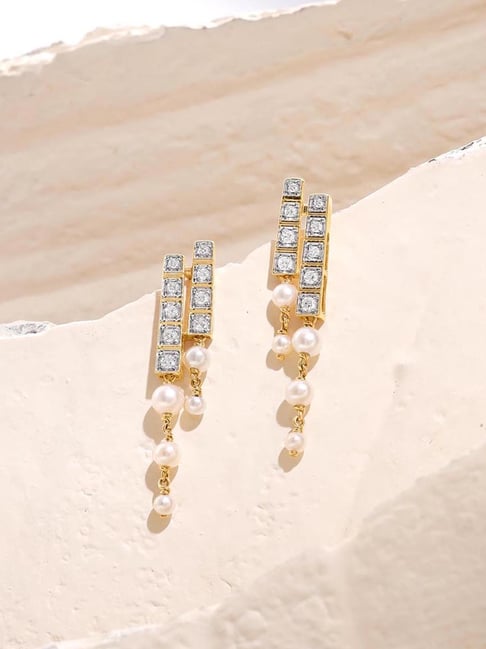 Mia by Tanishq 14k (585) Diamond Yellow Gold Earrings for Women-picture-36