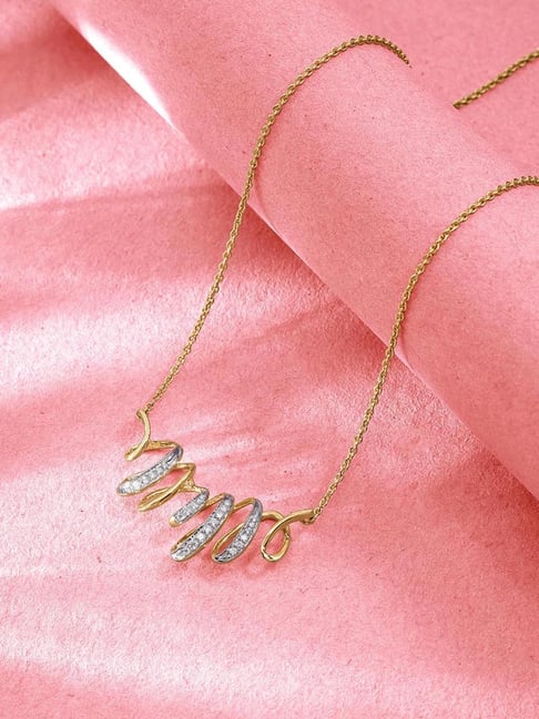 Mia by Tanishq 14k (585) Diamond Yellow Gold Necklace for Women