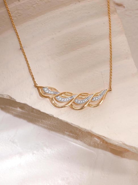 Mia by Tanishq 14k (585) Diamond Yellow Gold Necklace for Women