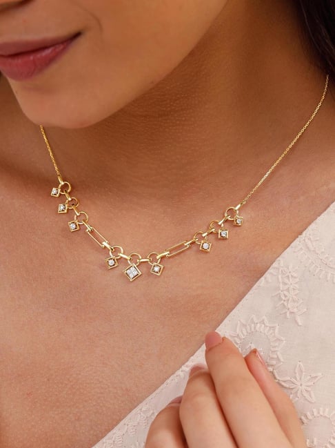 Mia by Tanishq 14k (585) Diamond Yellow Gold Necklace for Women