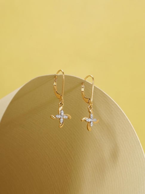 Mia by Tanishq 14k (585) Diamond Yellow Gold Earrings for Women