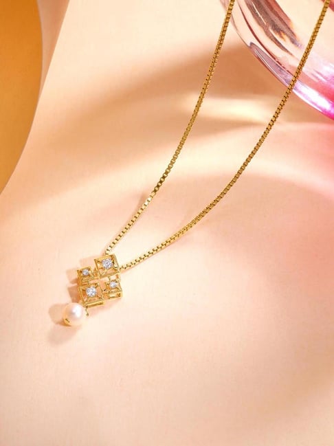 Mia by Tanishq 14k (585) Diamond Yellow Gold Pendant for Women