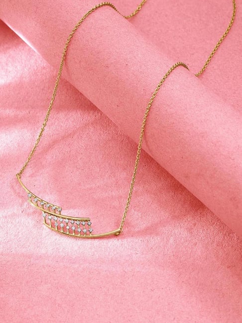 Mia by Tanishq 14k (585) Diamond Yellow Gold Necklace for Women