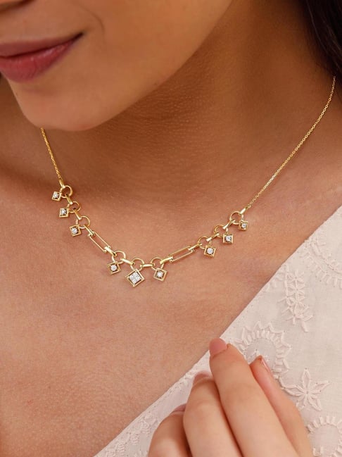 Mia by Tanishq 14k (585) Diamond Yellow Gold Necklace for Women