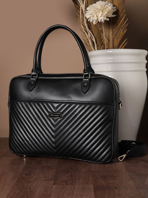 Van Heusen Black Quilted Handbag-image-49