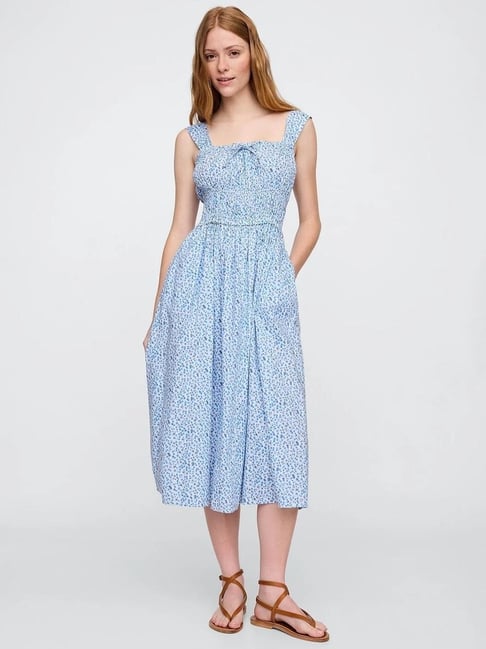 GAP Blue Floral Regular Fit Dress-picture-31