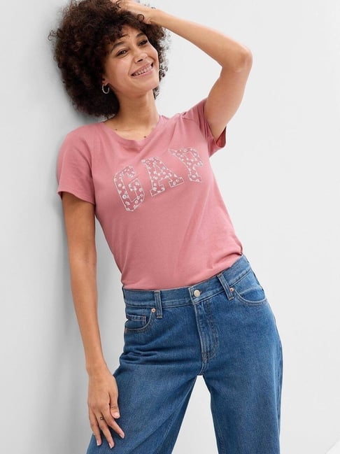 GAP Pink Graphic Relaxed Fit T-Shirt