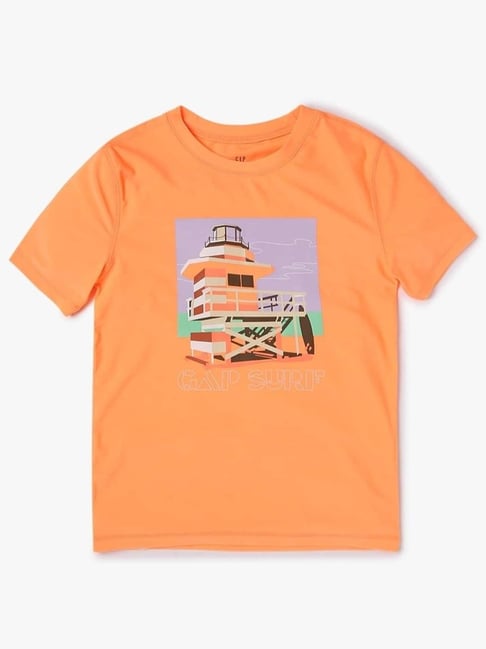 GAP Boys Orange Graphic T-Shirt-picture-24