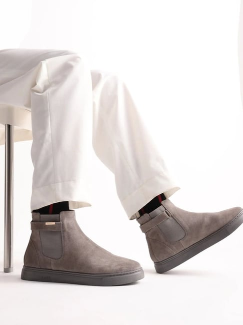 Rare Rabbit Men's BERUS Grey Chelsea Boots