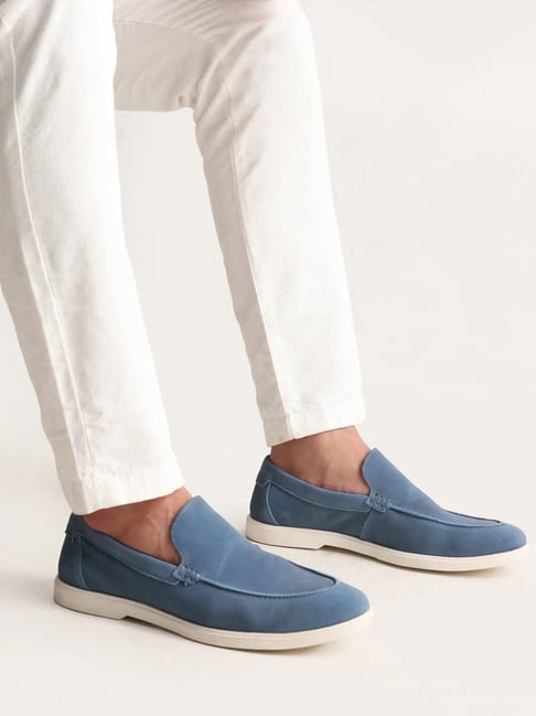 Rare Rabbit Men's VELOUR Blue Loafers-image-12